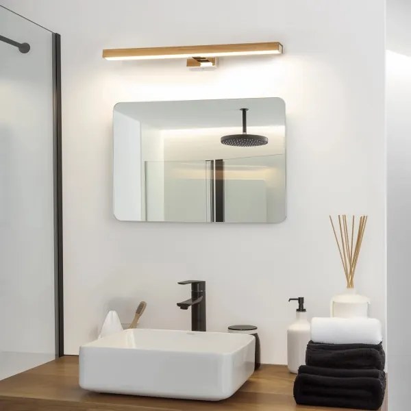 Brilagi-LED Kúpeľňové osvetlenie zrkadla WOODY MIRROR LED/12W/230V IP44 dub/chróm