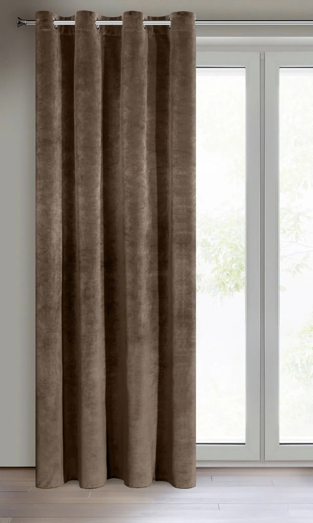 ZATEMŇOVACÍ ZÁVES NA KRÚŽKOCH RIA 140X250 CM HNEDÁ