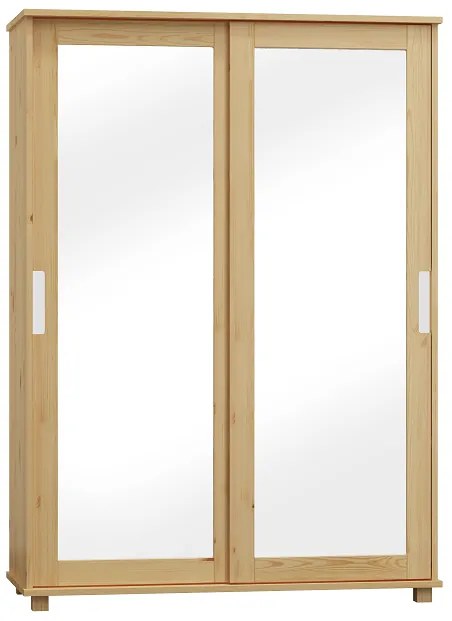 Skriňa Zoom, posuvné dvere so zrkadlom, široká, s úchytom - ZOA14: Borovica 133cm