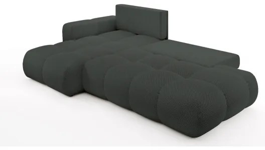 Rozkladacia rohová čalúnená sedacia súprava s úložným priestorom v tvare L ALMADA ľavá antracit