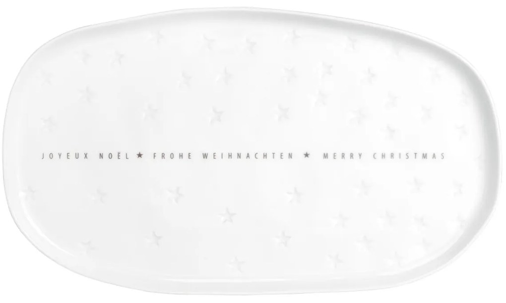 Oválny porcelánový tanier MERRY CHRISTMAS
