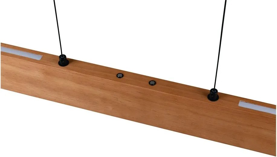LED závesné svietidlo v prírodnej farbe s dreveným tienidlom Edgewood – Trio