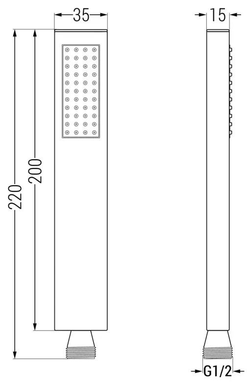 Mexen Cube DR02 podomietkový vaňový a sprchový set s hlavovou sprchou 25x25 cm (7v1), zlatá lesklá, 77503DR0225-50