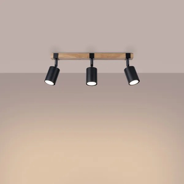 Sollux SL.1345 - Bodové svietidlo FAGER 3xGU10/10W/230V čierna