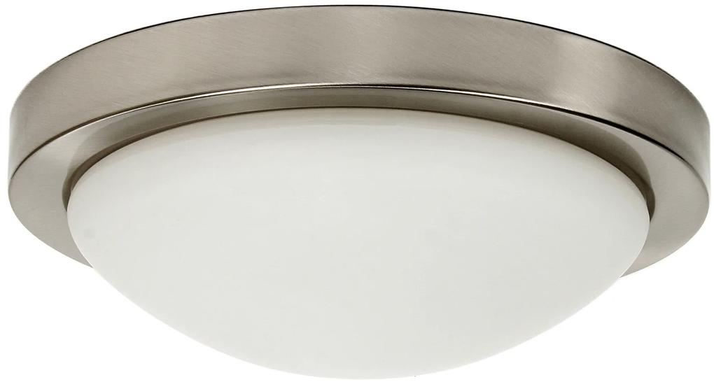 CLX Stropné kúpeľňové osvetlenie GIULIO, 2xE27, 60W, strieborné, 32cm, okrúhle, IP44