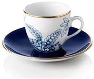 Turecký kávový set 4 šálkov s podšálkami, modrá "Toile" - Selamlique