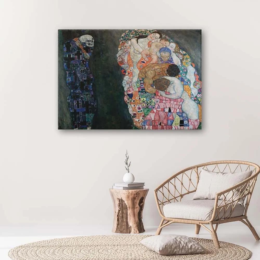Obraz na plátně REPRODUKCE Život a smrt - Klimt, - 100x70 cm