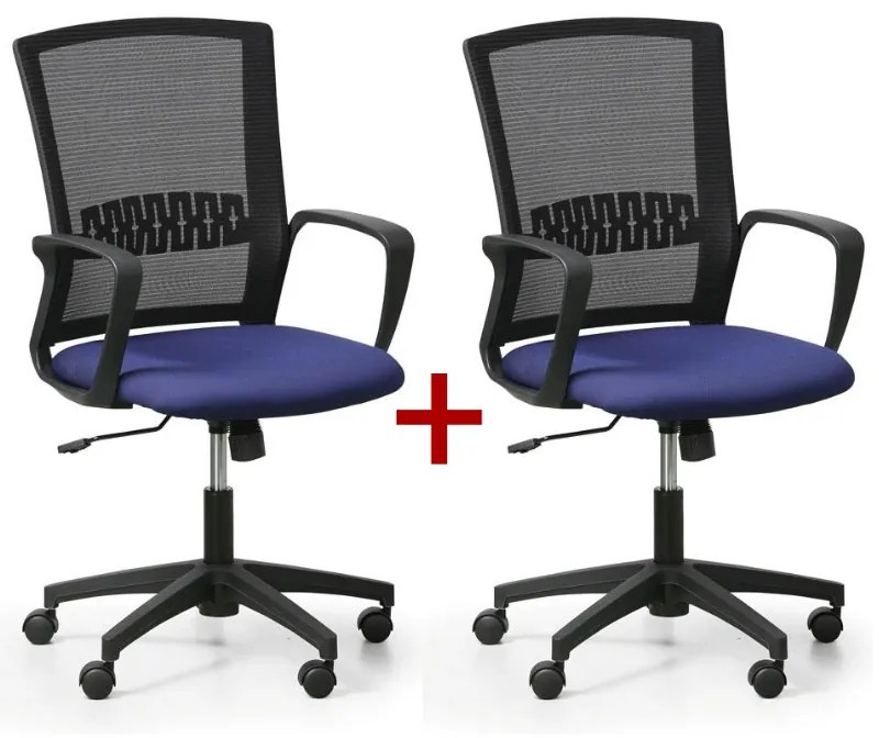 Kancelárska stolička ROY 1+1 ZADARMO, modrá