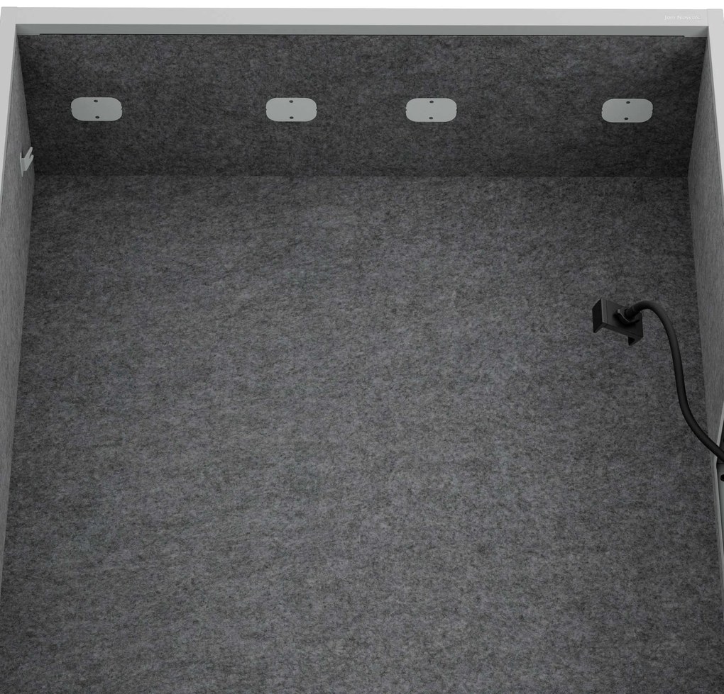 Akustická kabína SALLY MentalBox 1150 mm – sivý korpus, tmavosivé sedadlo