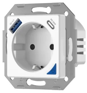 Immax NEO 07801L - Inteligentná zásuvka 16A/230V + USB-A + USB-C Tuya SCHUKO