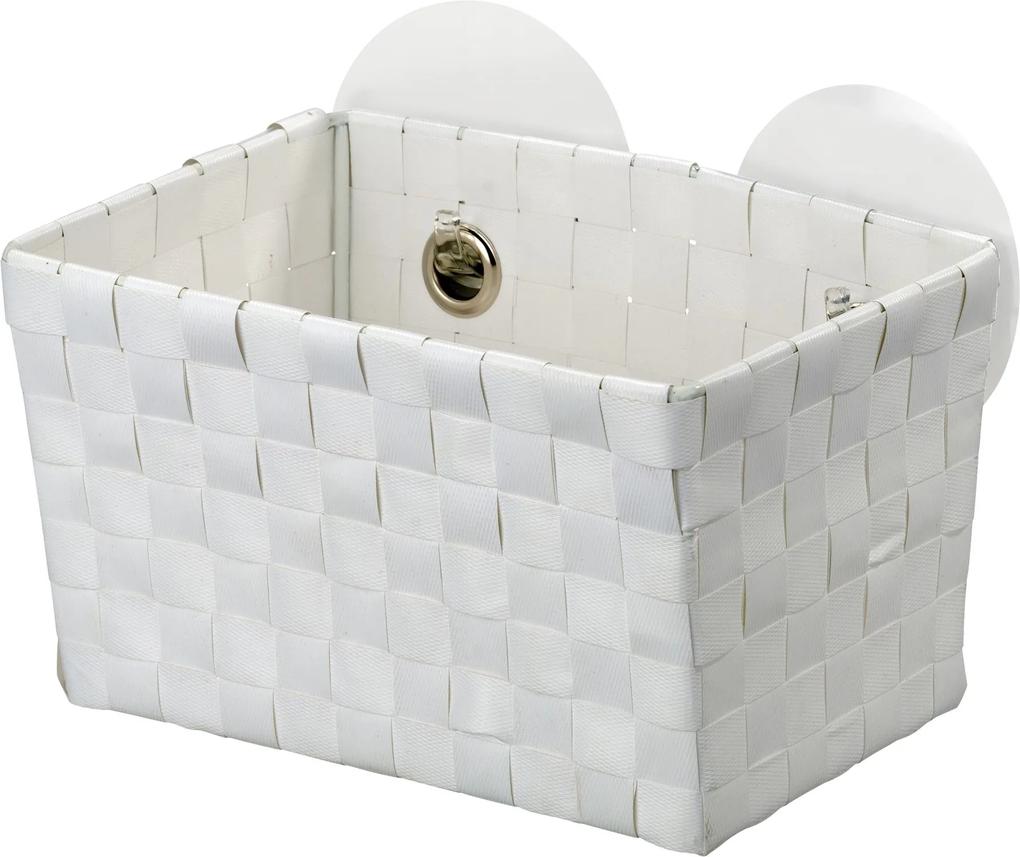 WENKO Kúpeľňový kôš BEZ VŔTANIA StaticLoc FERMO biely 14x14,5x20,5 cm