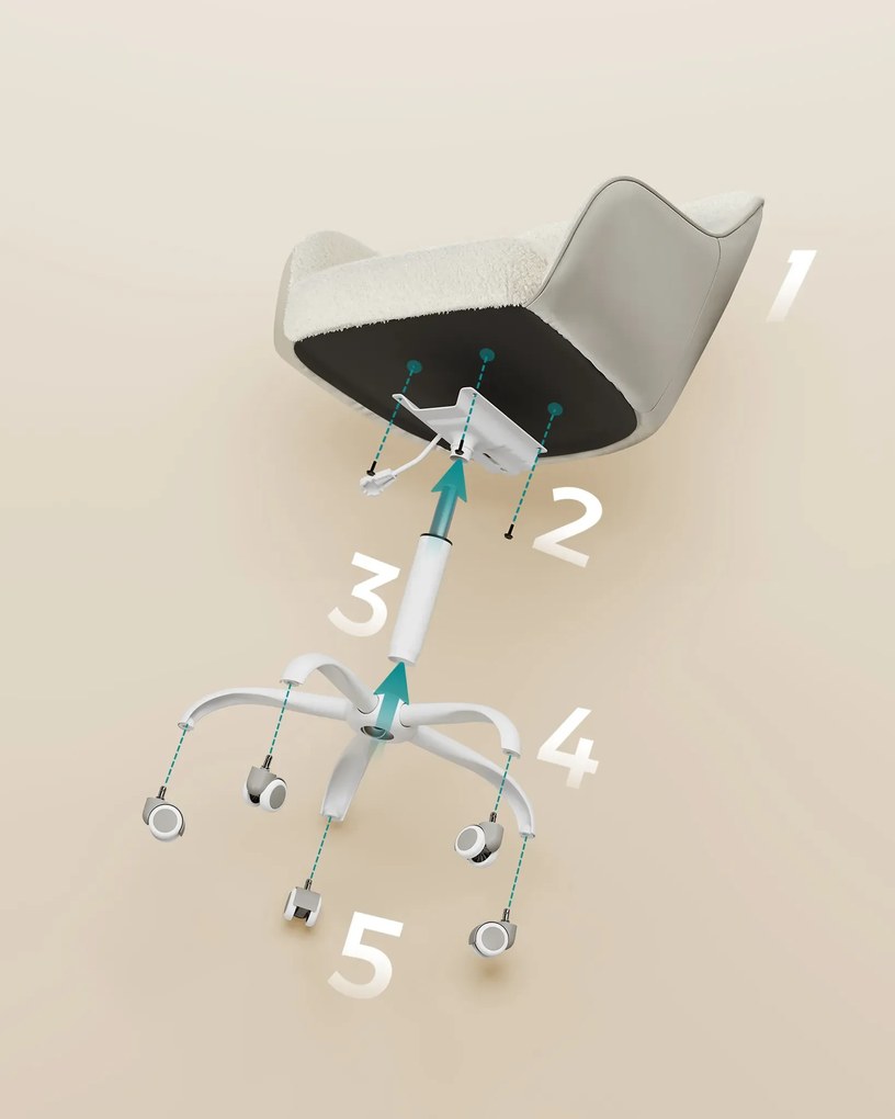 Otočná kancelárska stolička Oktus béžová