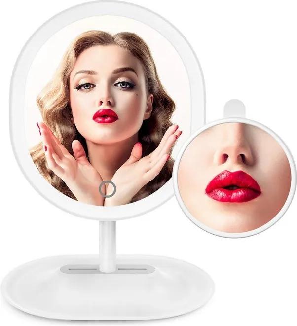 BEZDOTEKU Kozmetické make-up nabíjací zrkadlo s 16x led osvetlením bielej