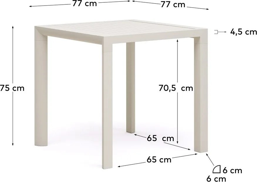 Hliníkový záhradný jedálenský stôl 77x77 cm Culip – Kave Home