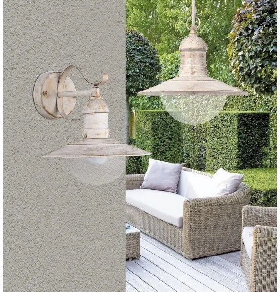 Brilagi - Vonkajšie nástenné svietidlo MOLDE 1xE27/60W/230V IP44 biela/patina