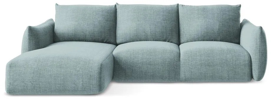 Modrá rozkladacia rohová pohovka (ľavý roh/s leňoškou) Leila – Makamii