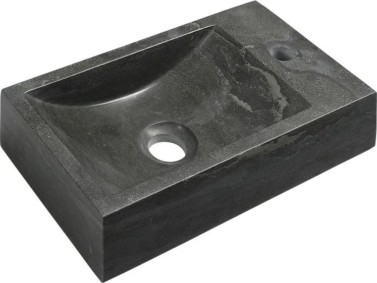 SAPHO - BLOK kamenné umývadlo 40x10x22 cm, čierny Antracit (2401-28)