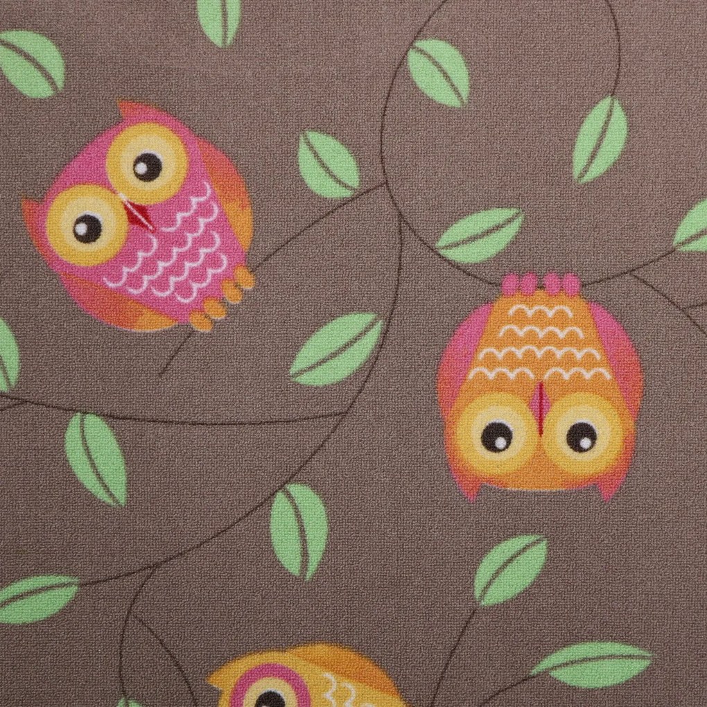 AladinWorld Expres, AKCIA: 120x170 cm Detský kusový koberec Little Owls - obšitý zo všetkých strán, šíře, hnedá, filc, detská izba