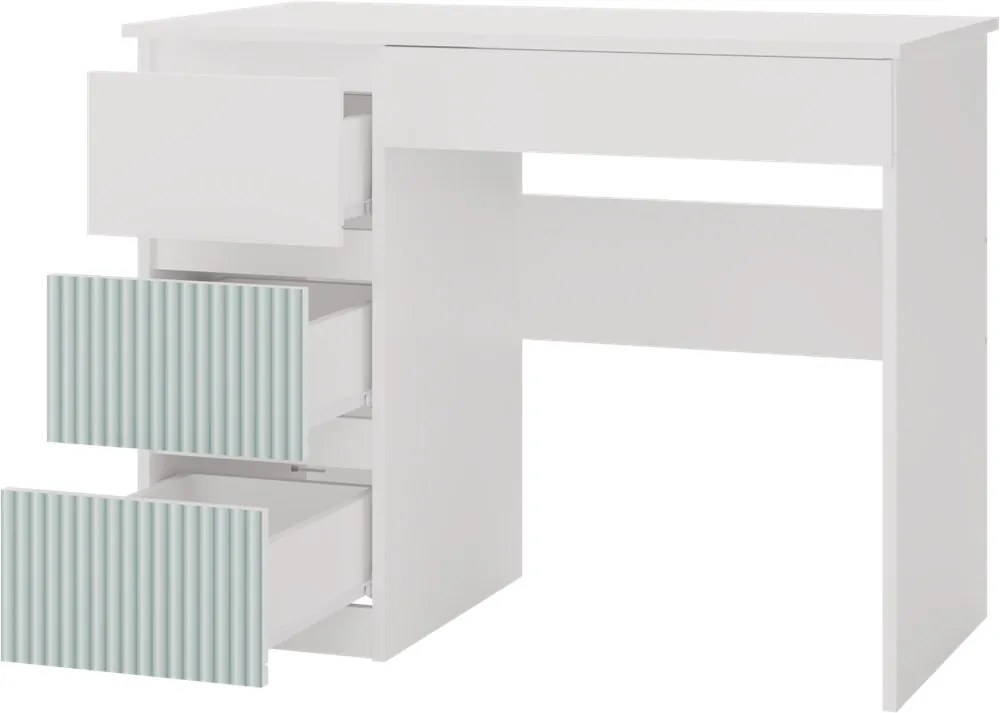 Detský písací stôl MALWA ARTESO bielo-zelený ľavý