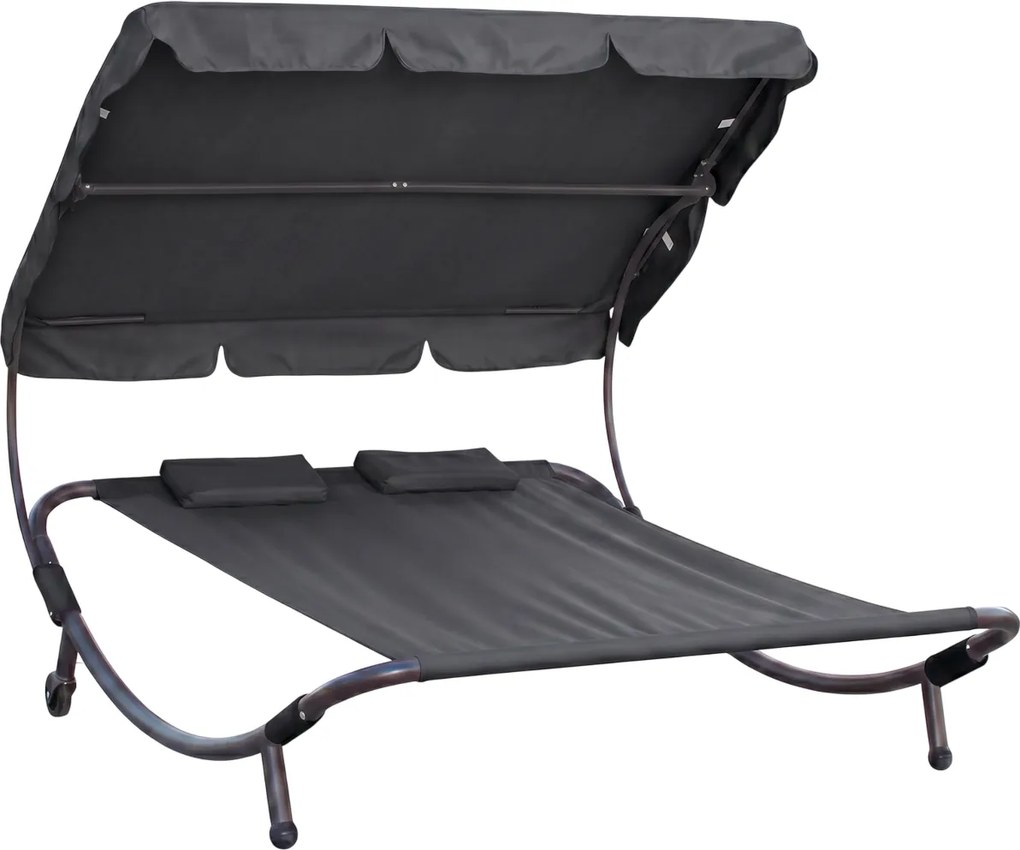 Relaxačné lehátko pre 2 osoby Craftfield Bahama,čierne