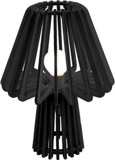 Čierna skladacia drevená stolová lampa Leitmotiv Edged Mushroom