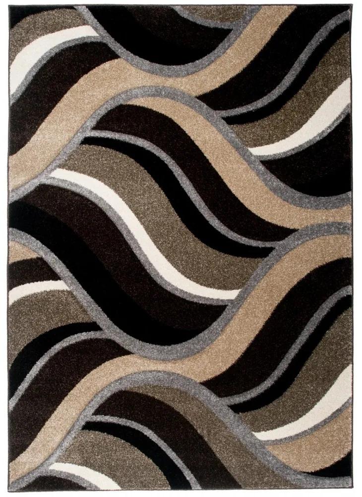 Kusový koberec moderné vlny hnedý, Velikosti 120x170cm