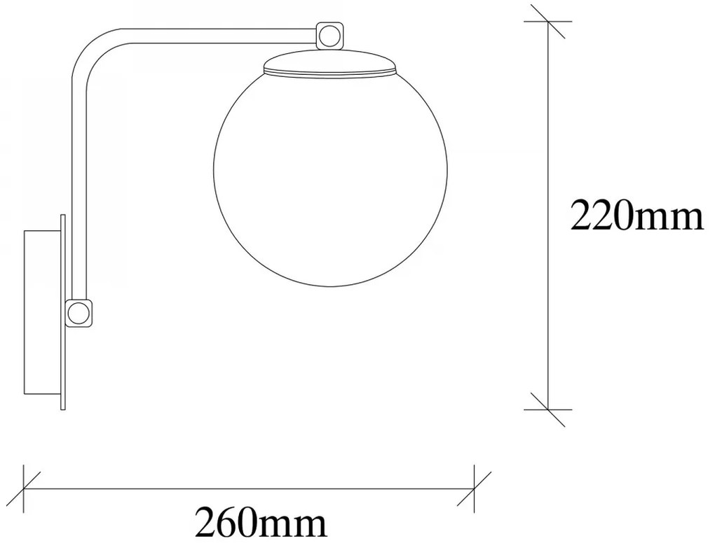 Nástenná lampa Daisy čierna