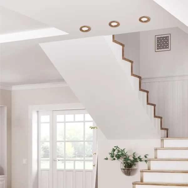 LED Podhľadové svietidlo WOODY SPOT LED/5,5W/230V 4000K orech ? 10 cm