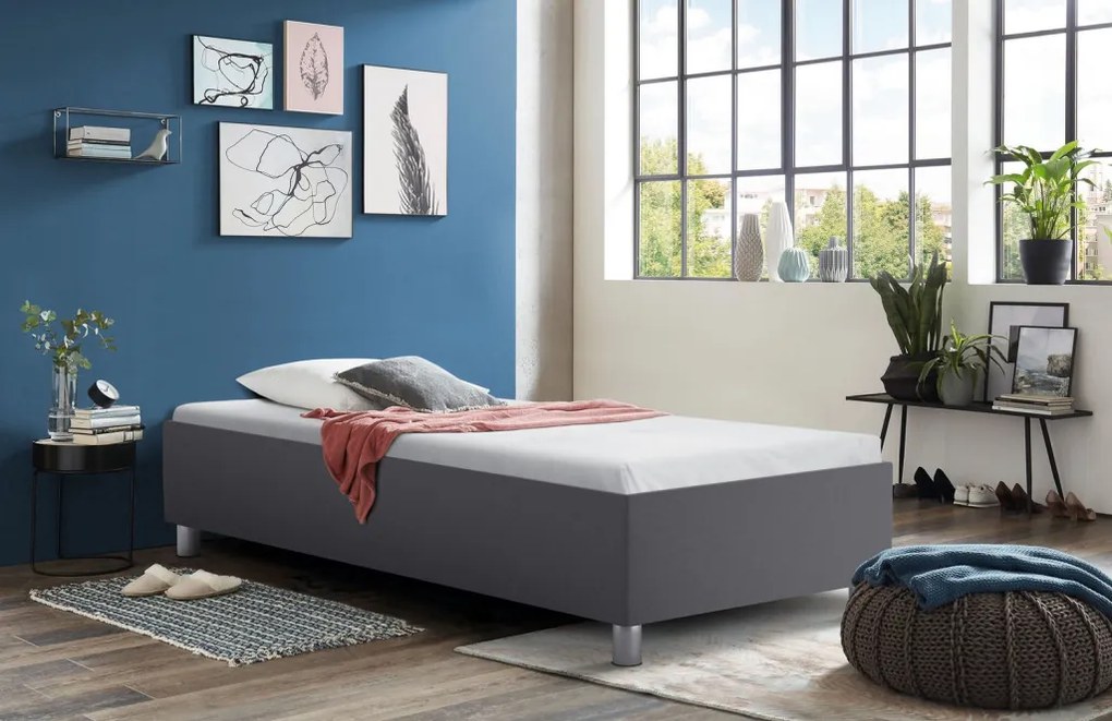 Posteľ Studio 90x200 cm, tmavo šedá látka