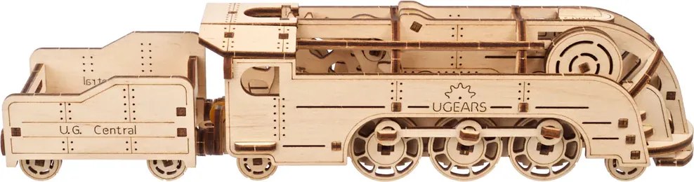 Ugears 3D mechanické puzzle Mini lokomotíva 172 ks