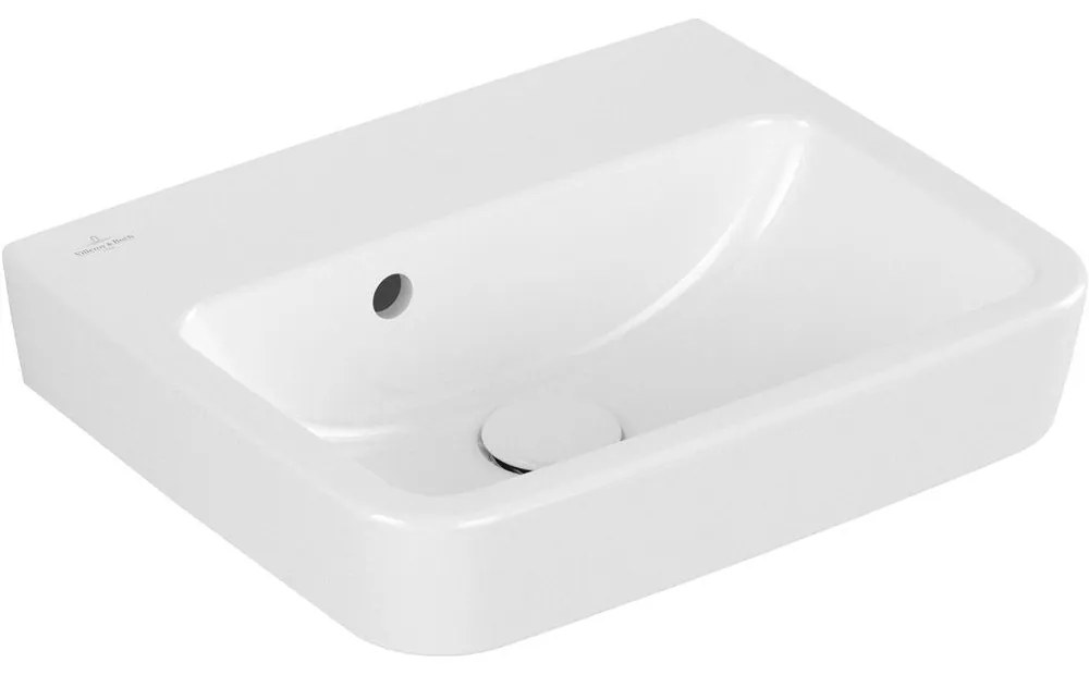 VILLEROY &amp; BOCH O.novo závesné umývadielko bez otvoru, s prepadom, 450 x 370 mm, biela alpská, s povrchom AntiBac a CeramicPlus, 434447T2