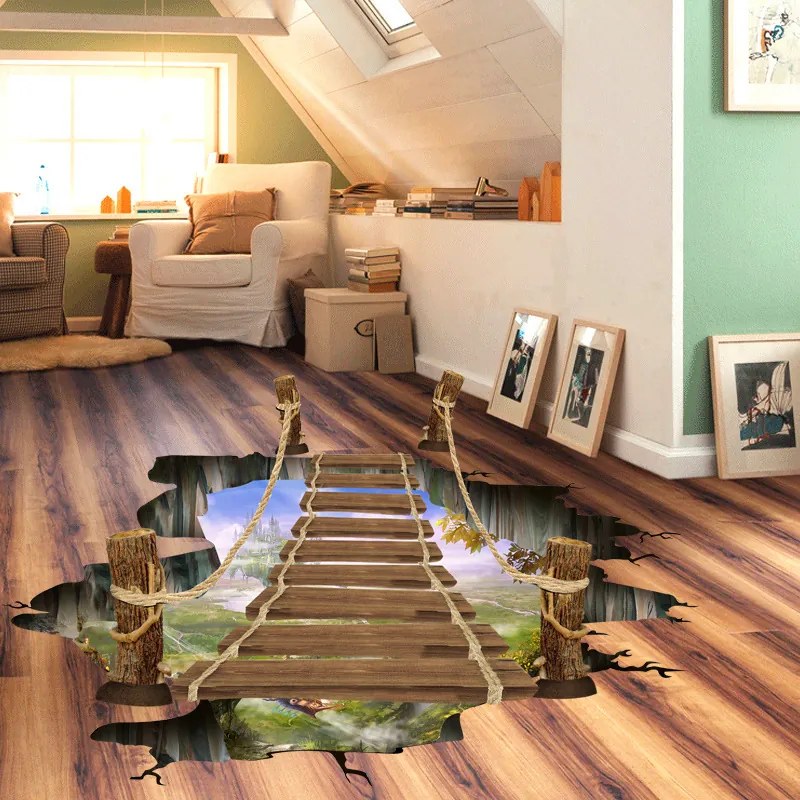 Veselá Stena Samolepka na stenu na stenu 3D Lávka