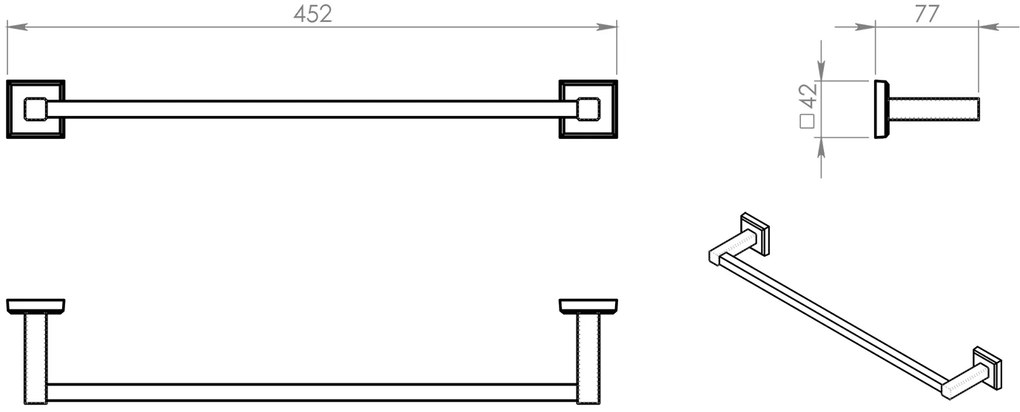 Gedy Gedy, COLORADO držiak uterákov 450x80mm, chróm, 692145