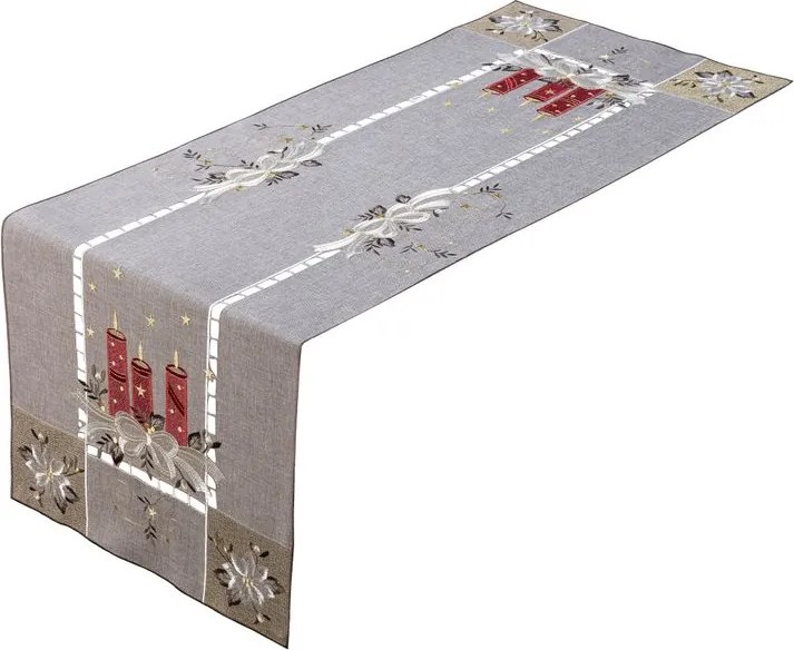 Behúň s výšivkou TRI SVIEČKY 40 x 110 cm
