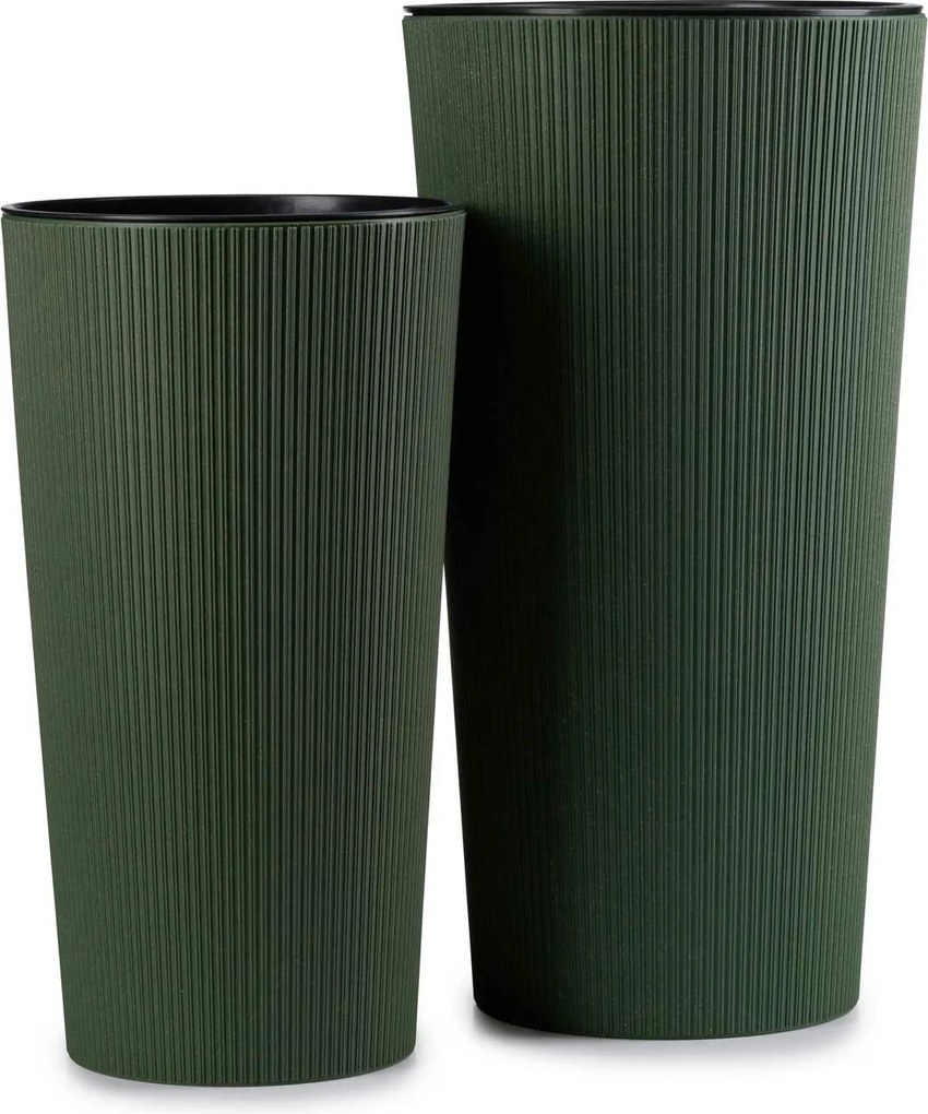 PLASTOVÝ KVETINÁČ URBANIKA ECO SADA 2KS 57X30 CM+46,6X25,5 CM ZELENÁ