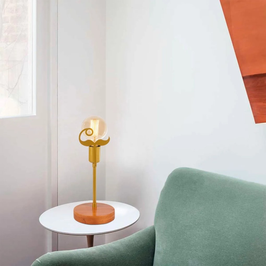 Stolová lampa Beami orech/zlatá