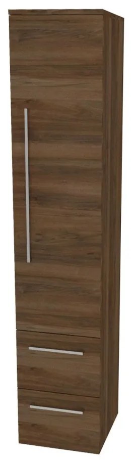 Mereo, Mereo Bino, kúpeľňová skrinka vysoká 163 cm, pravá, Multidecor, Orech Pacifik tabákový, MER-CN698OPT2