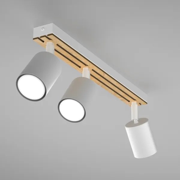 Bodové svietidlo TERRA 3xGU10/8W/230V biela/dub