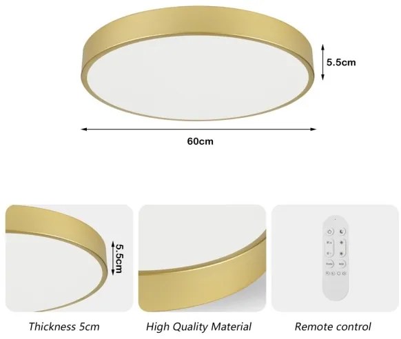 Immax NEO 07293L - LED+CCT stmievateľné stropné svietidlo SEMPLICI 60W/230V, priemer 60 cm + diaľkový ovládač