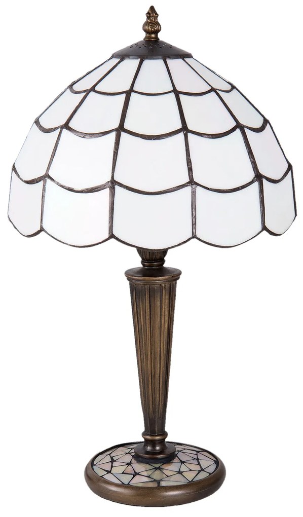 Rustikálna tiffany lampa WHITE 25*43