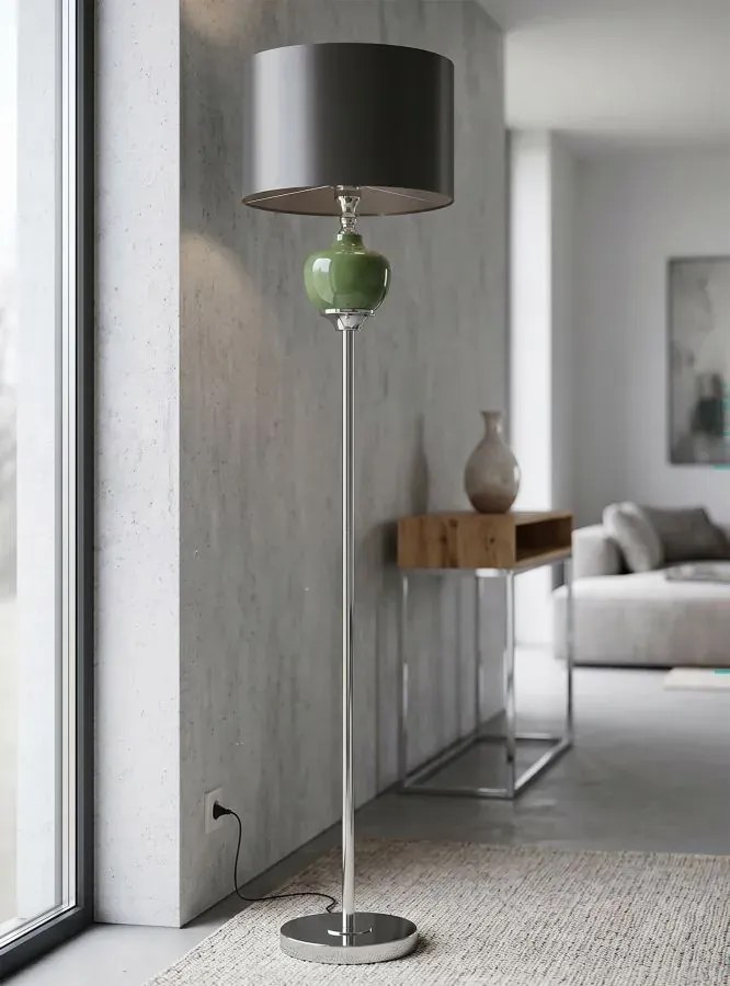 Stojacia lampa Eva 160 cm strieborná/čierna/zelená