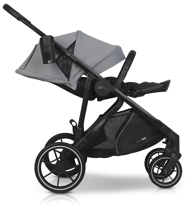 Súrodenecký kočík EasyGo Duoflex Cloudy Gray 2 športové časti