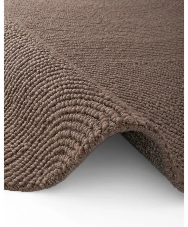 Ručne tkaný vlnený okrúhly koberec taupe ø 120 cm Eleni Taupe – Hanse Home