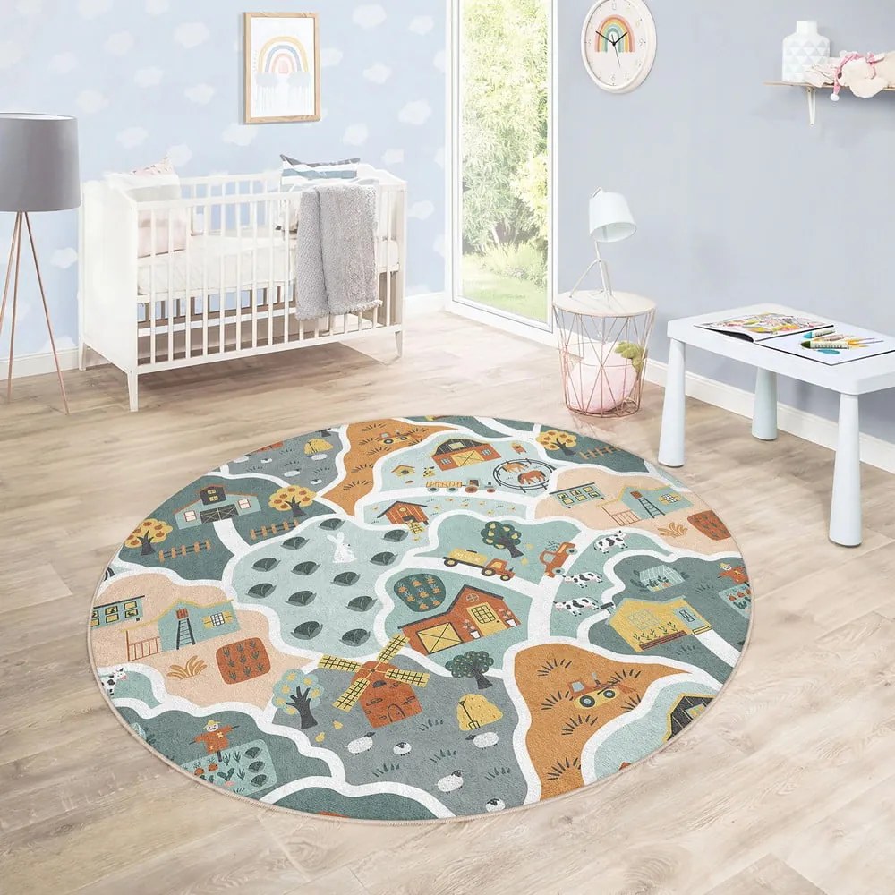 Prateľný detský hrací koberec ø150 cm Farmer's Life – Mila Home