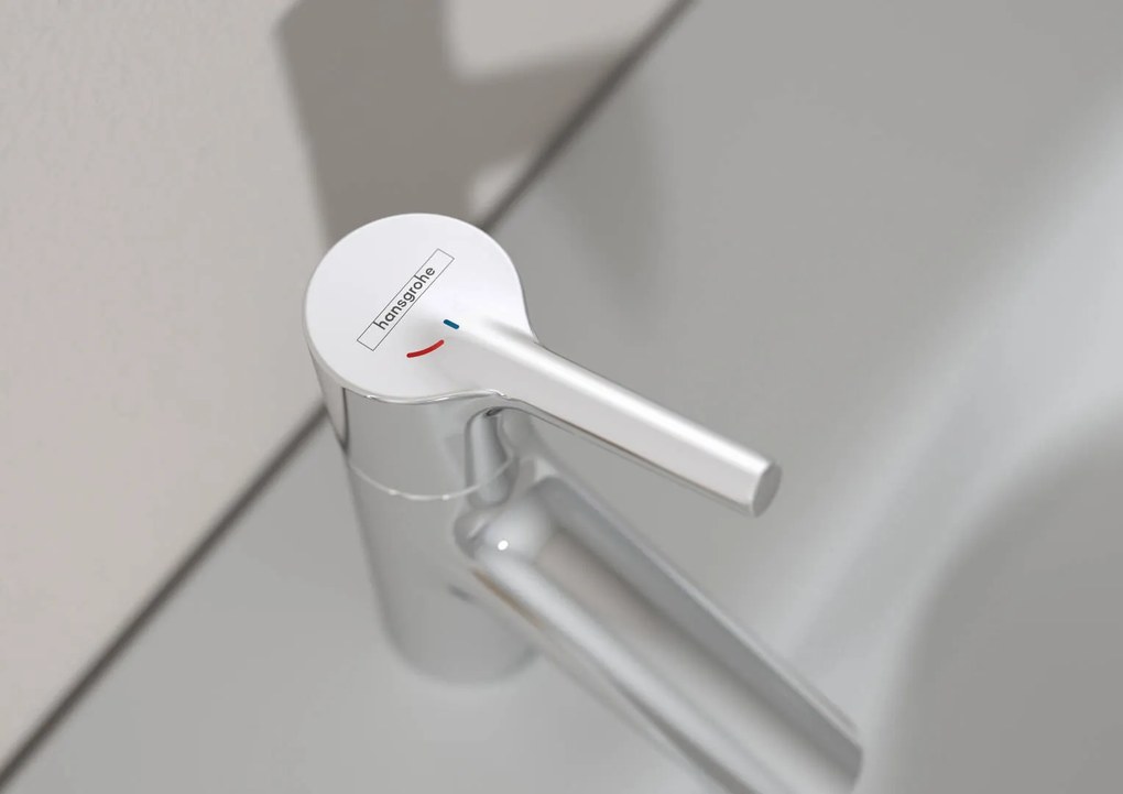 Hansgrohe Talis S, páková umývadlová batéria 100 CoolStart s ťahadlom a odtokovou súpravou, chrómová, 72022000