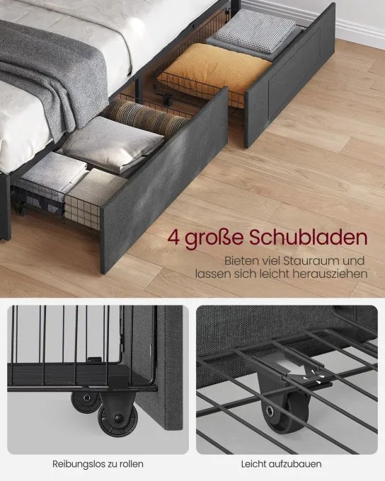 Manželská postel s LED osvetlením 180 cm RMB825GN02