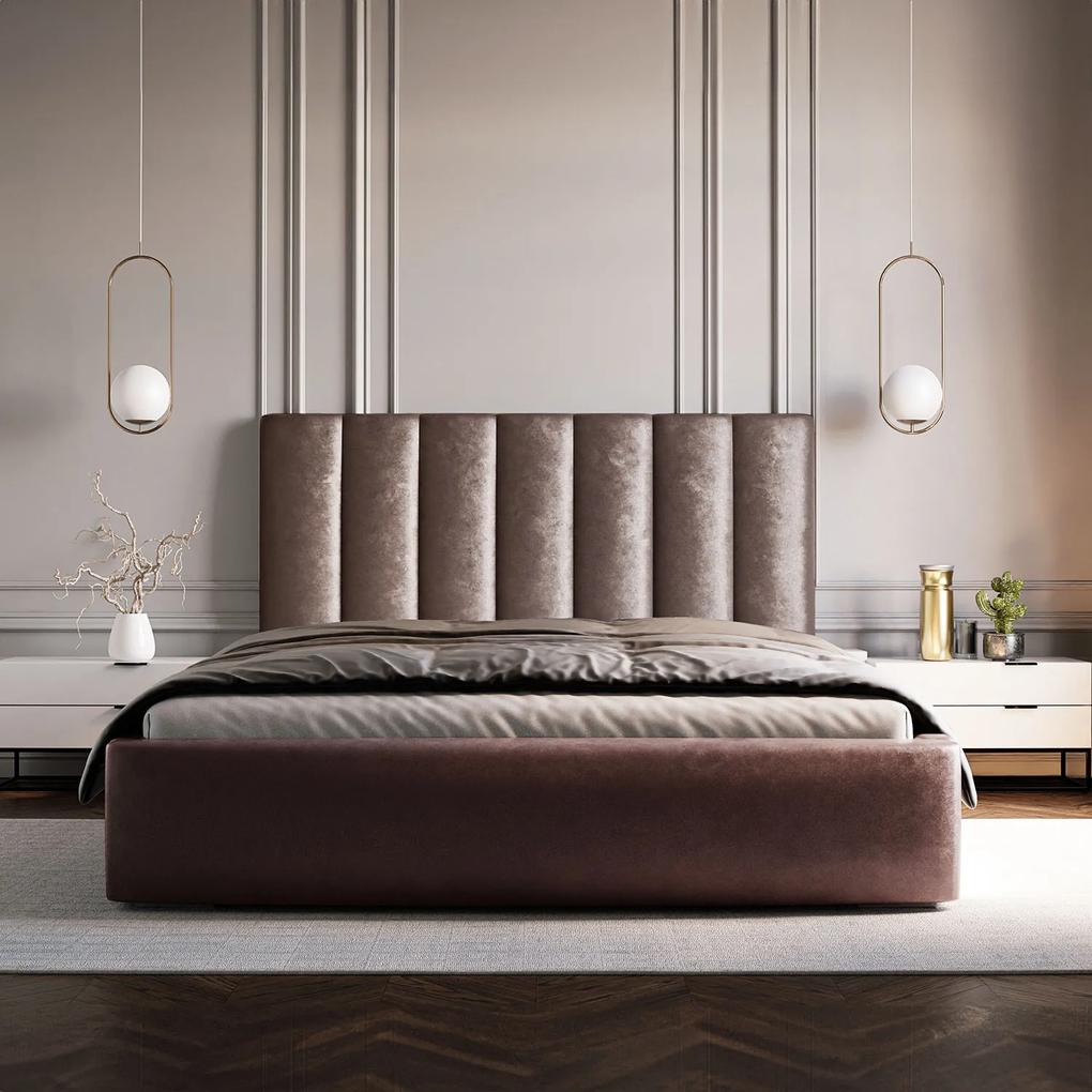 PROXIMA.store - Luxusná čalúnená posteľ FERN ROZMER: 160 x 200 cm, TYP ROŠTU: DREVENÝ ROŠT