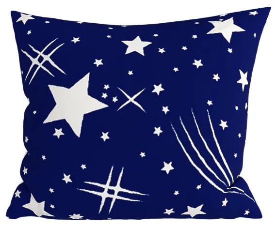 Sada 2 ks dekoračných povlakov na vankúš z mikrovlákna NIGHT SKY 45x45 cm, modrá