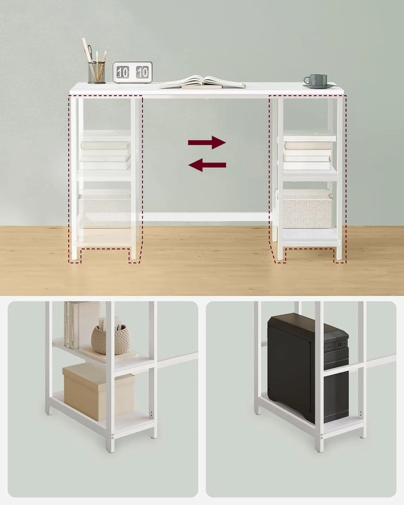 Písací stôl VASAGLE PENEE 120 cm biely