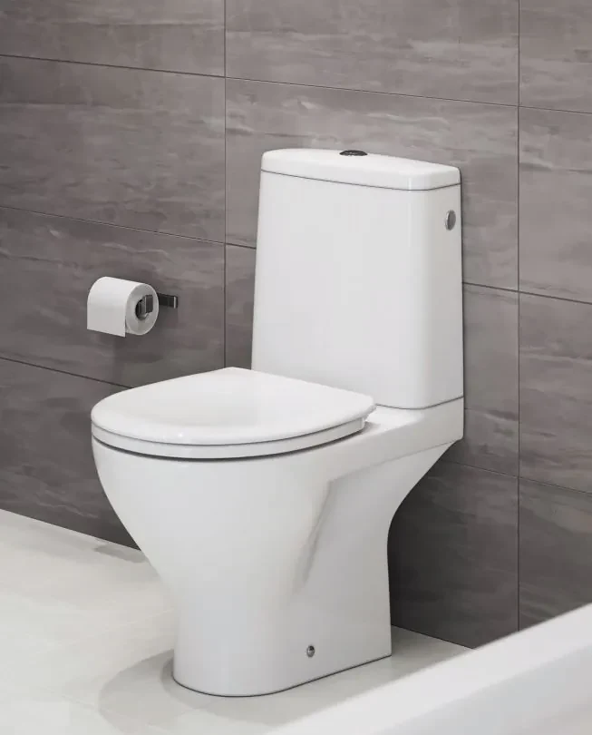 Cersanit Moduo - WC Kombi zadný odpad 3/5 CLEAN ON+WC sedátko duroplast SLIM, Biela, K116-024